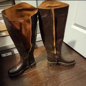 Franco Sarto, Balin Tall Lug Sole Boot, Dark Brown, Size 5